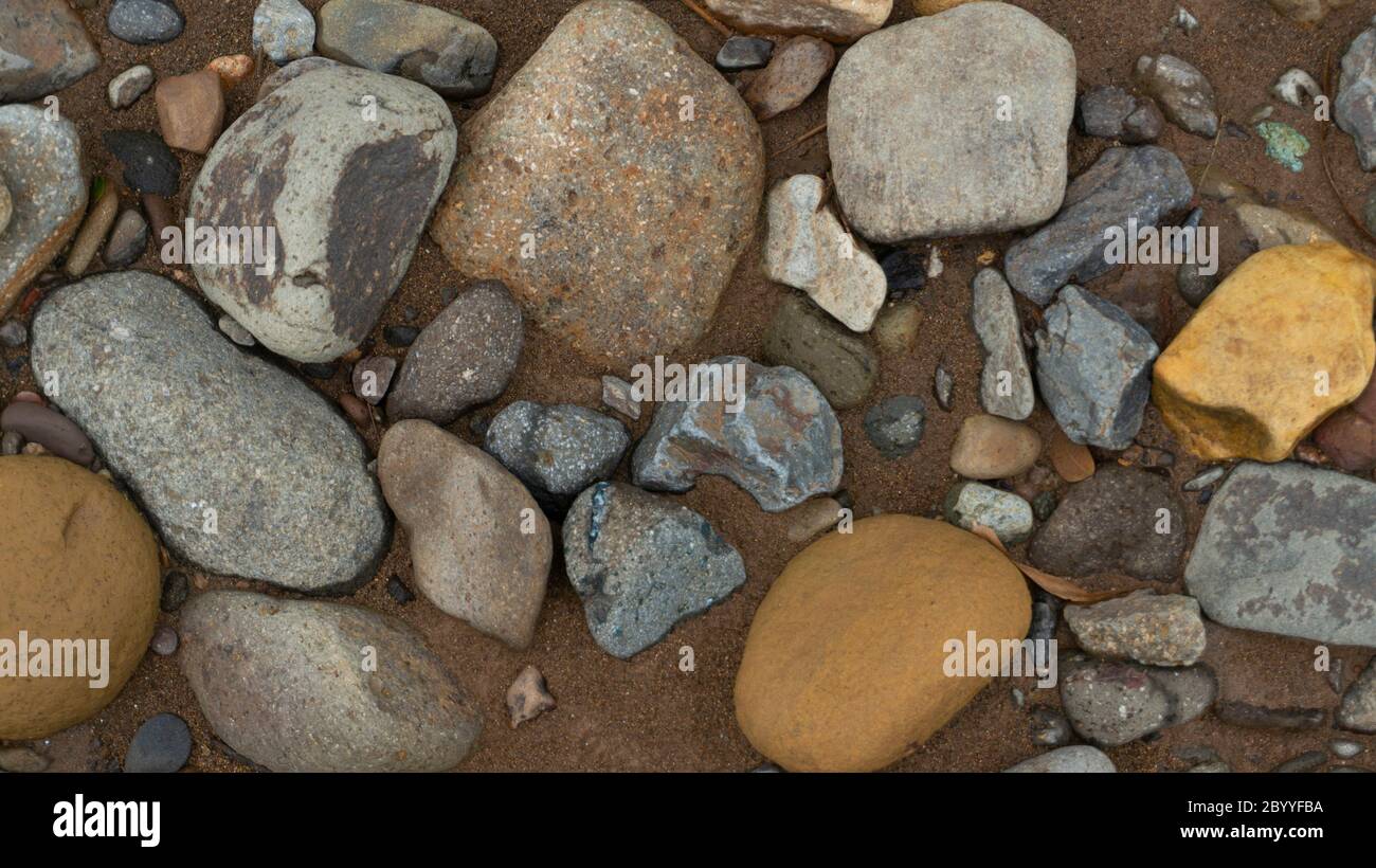 Rocks in the river after the flood. Images suitable for use as ...