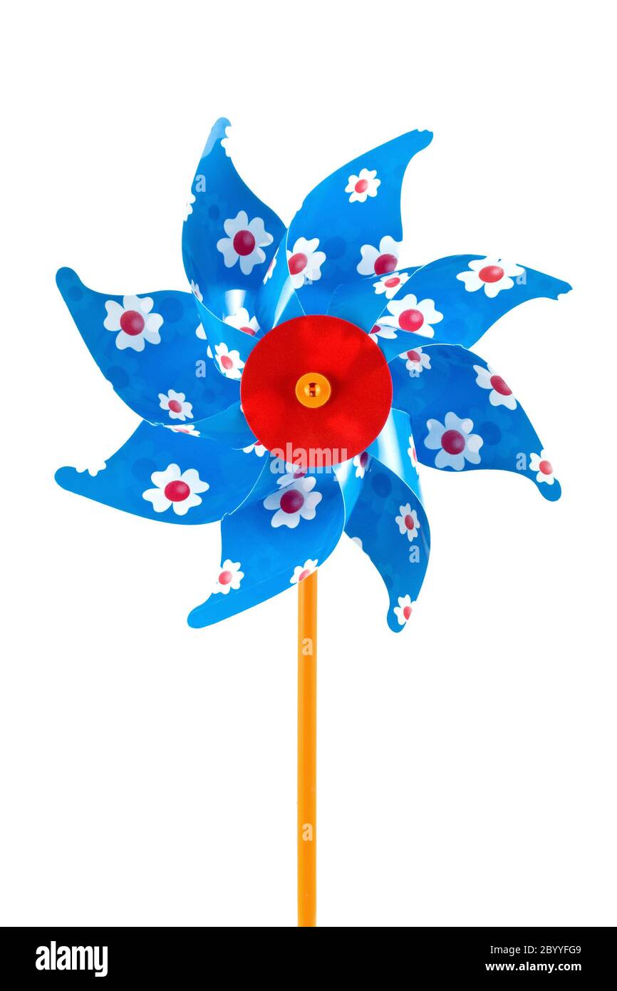 blue children's pinwheel Stock Photo