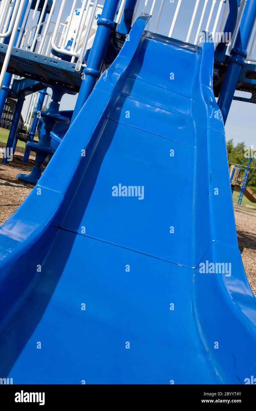 Blue slide playground hires stock photography and images Alamy