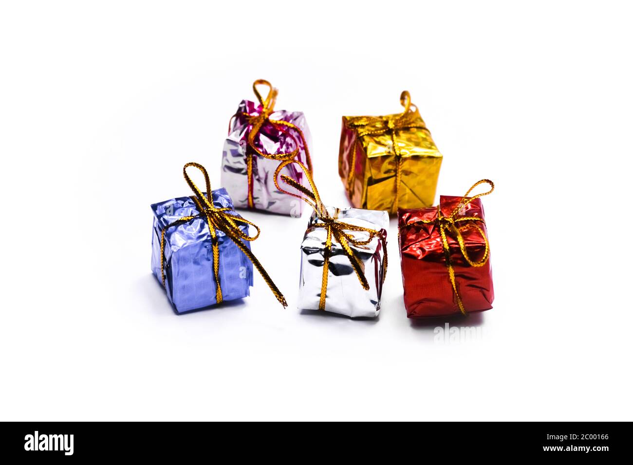 Gift boxes isolated on white background Stock Photo