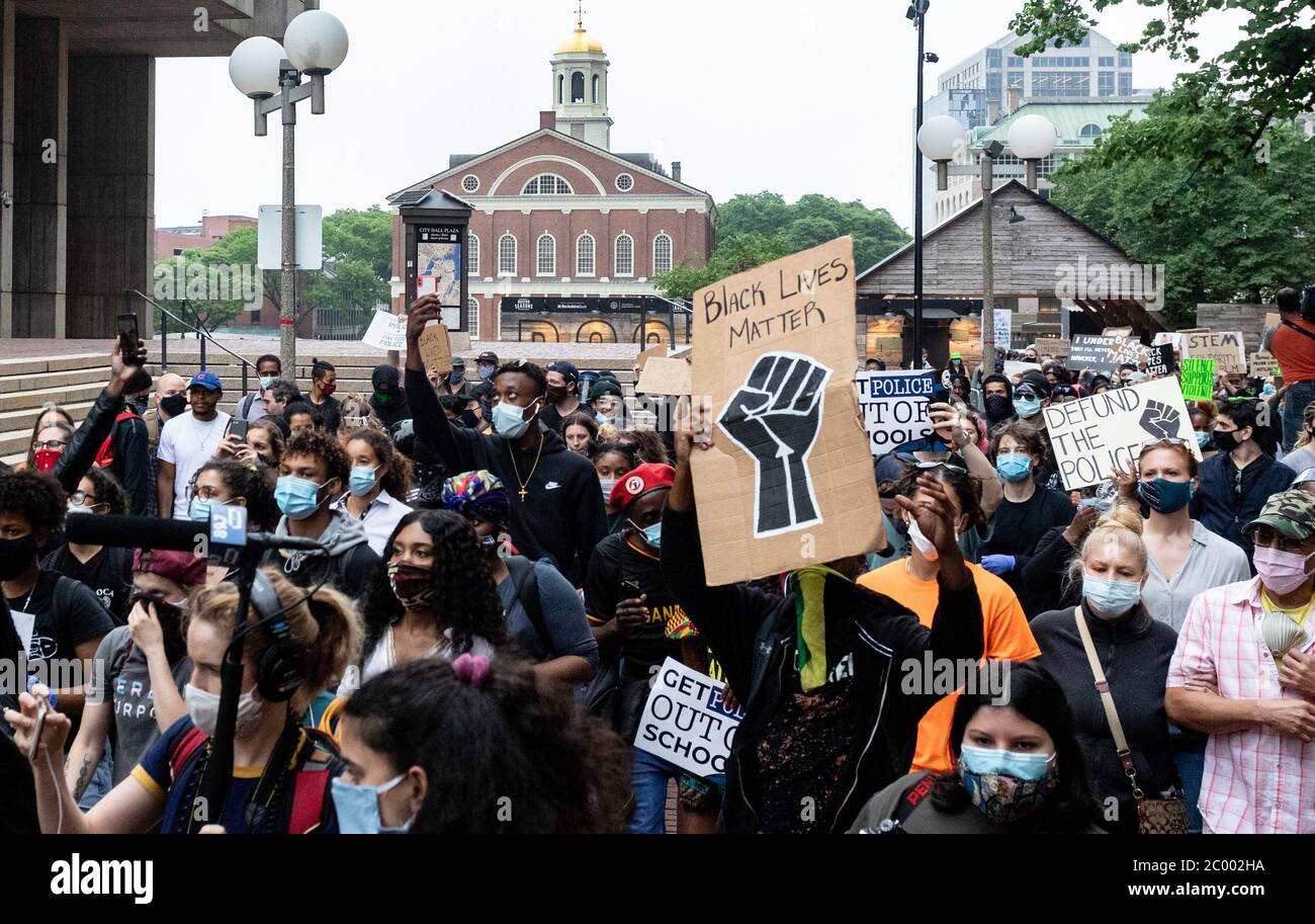 June 10, 2020, Boston, Boston, Massachusetts, USA: Protesters march ...