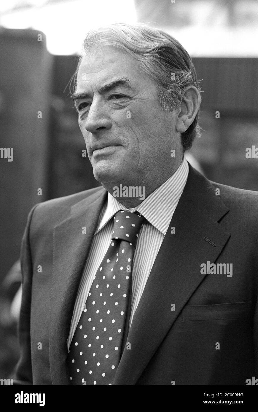 LONDON, UK. Aug 1980: Actor Gregory Peck at photocall for 'Sea Wolves' at the Inn on the Park Hotel in London. © Paul Smith/Featureflash Stock Photo