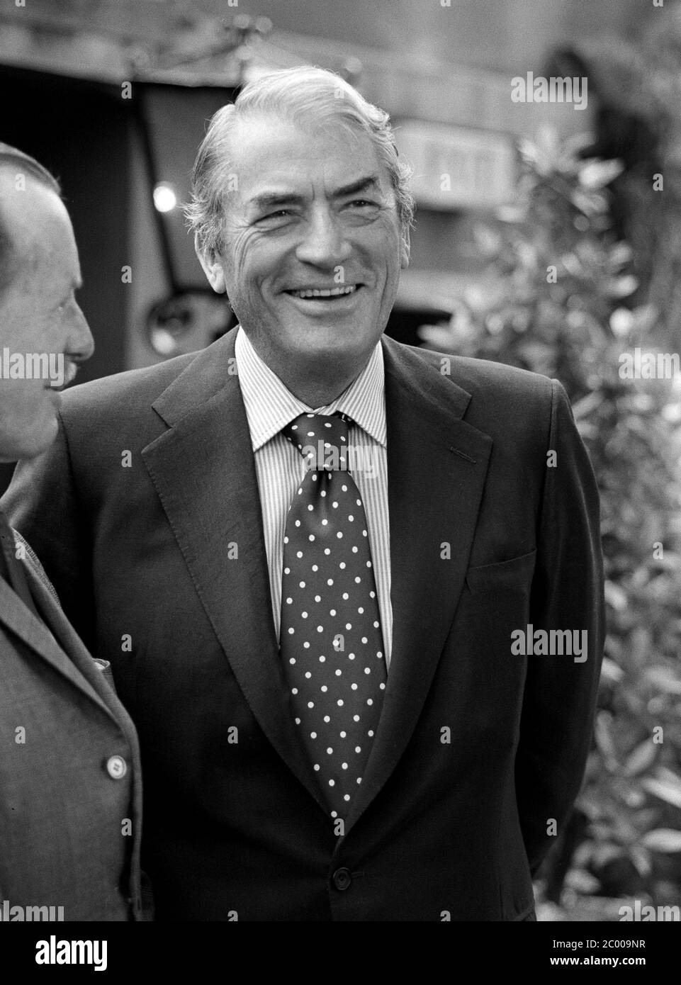 LONDON, UK. Aug 1980: Actor Gregory Peck at photocall for 'Sea Wolves' at the Inn on the Park Hotel in London. © Paul Smith/Featureflash Stock Photo