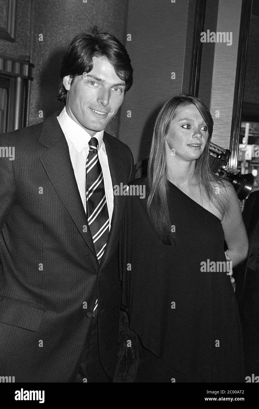 LONDON, UK. July 1980: Actor Christopher Reeve & Gae Exton at the premiere of 'Sea Wolves' in London. © Paul Smith/Featureflash Stock Photo