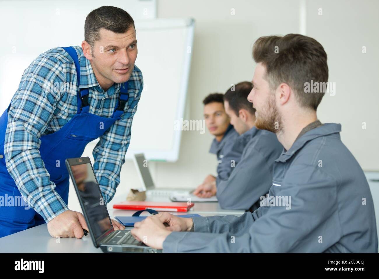 portrait of engineers in the factory Stock Photo