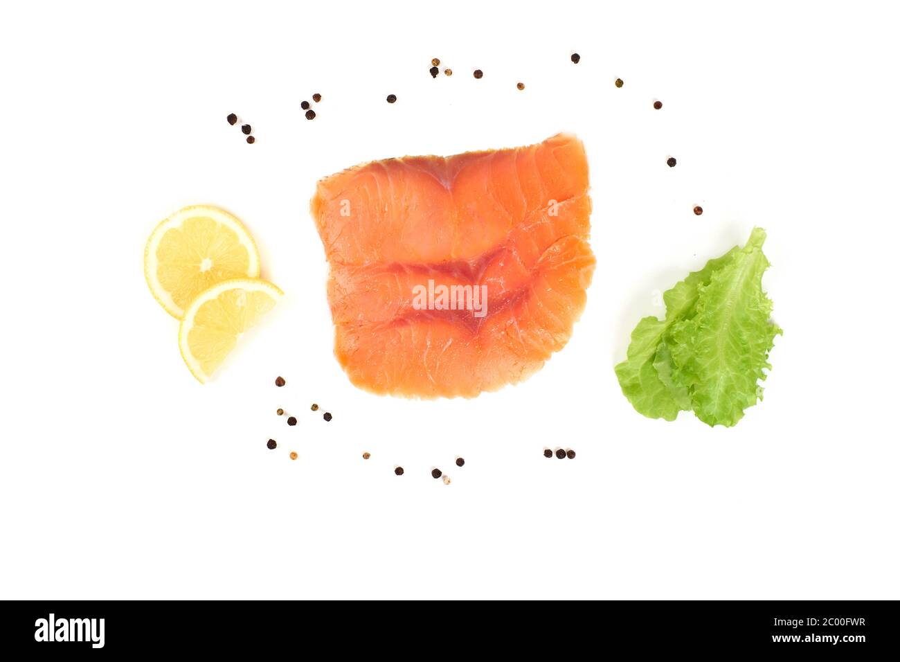 Fresh salmon fillet on the white background Stock Photo - Alamy