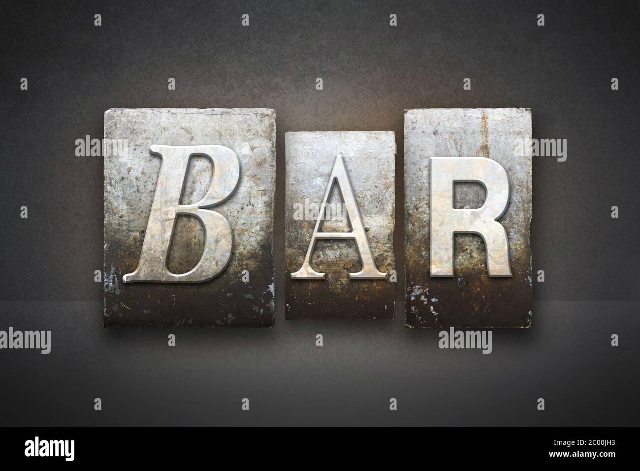 Bar Letterpress Stock Photo