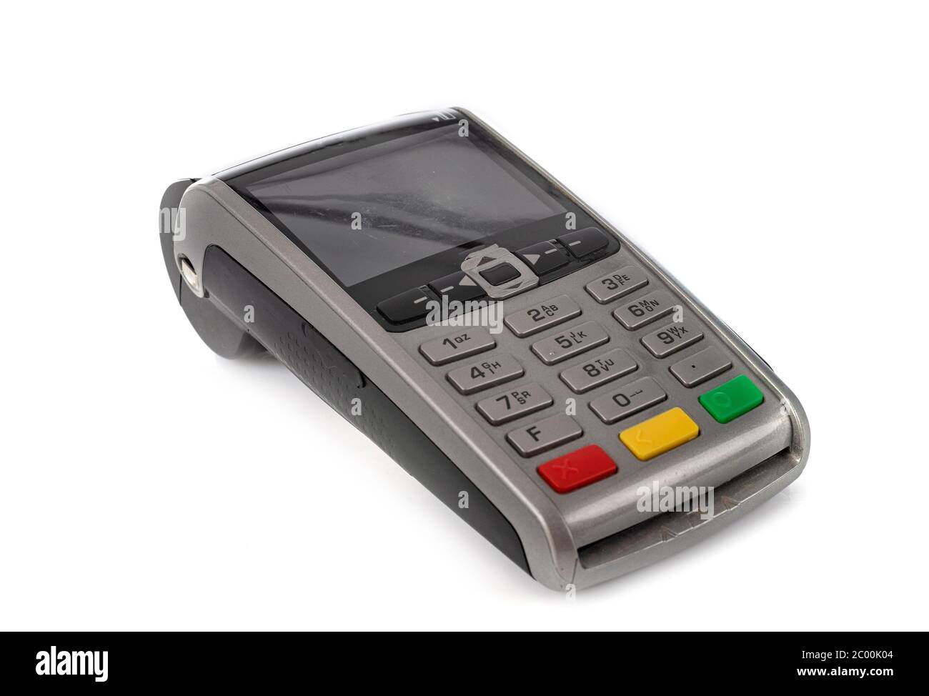 card terminal in front of white background Stock Photo - Alamy