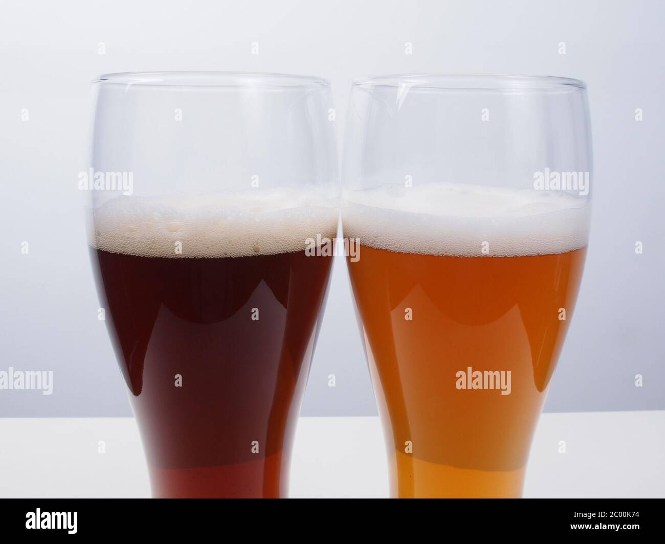 Two glasses of German beer Stock Photo