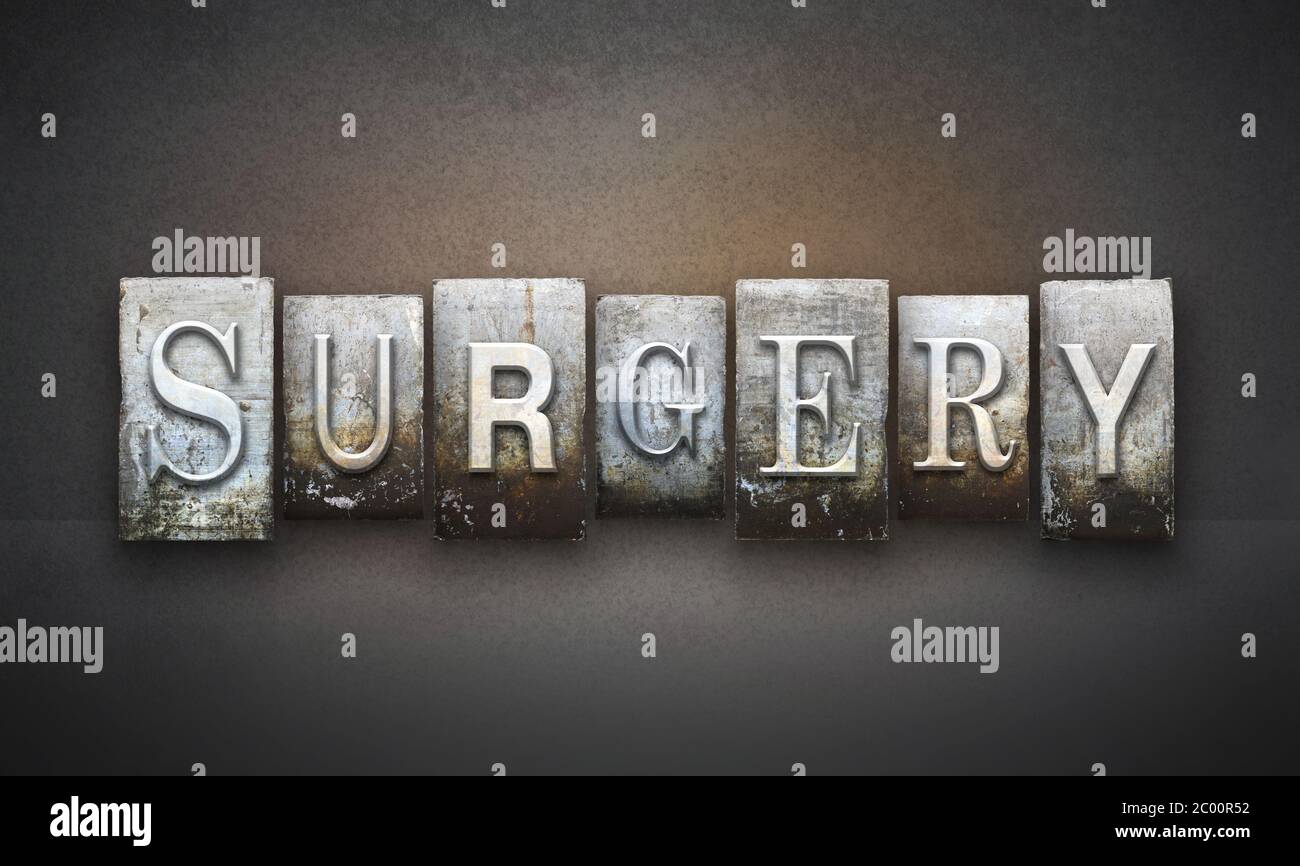 Surgery Letterpress Stock Photo