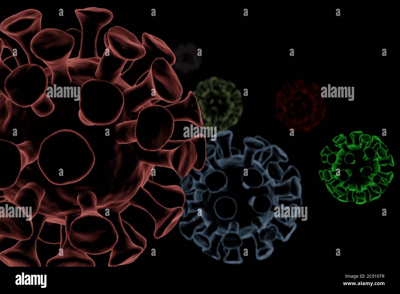 3D illustration of virus isolated on black background Stock Photo - Alamy