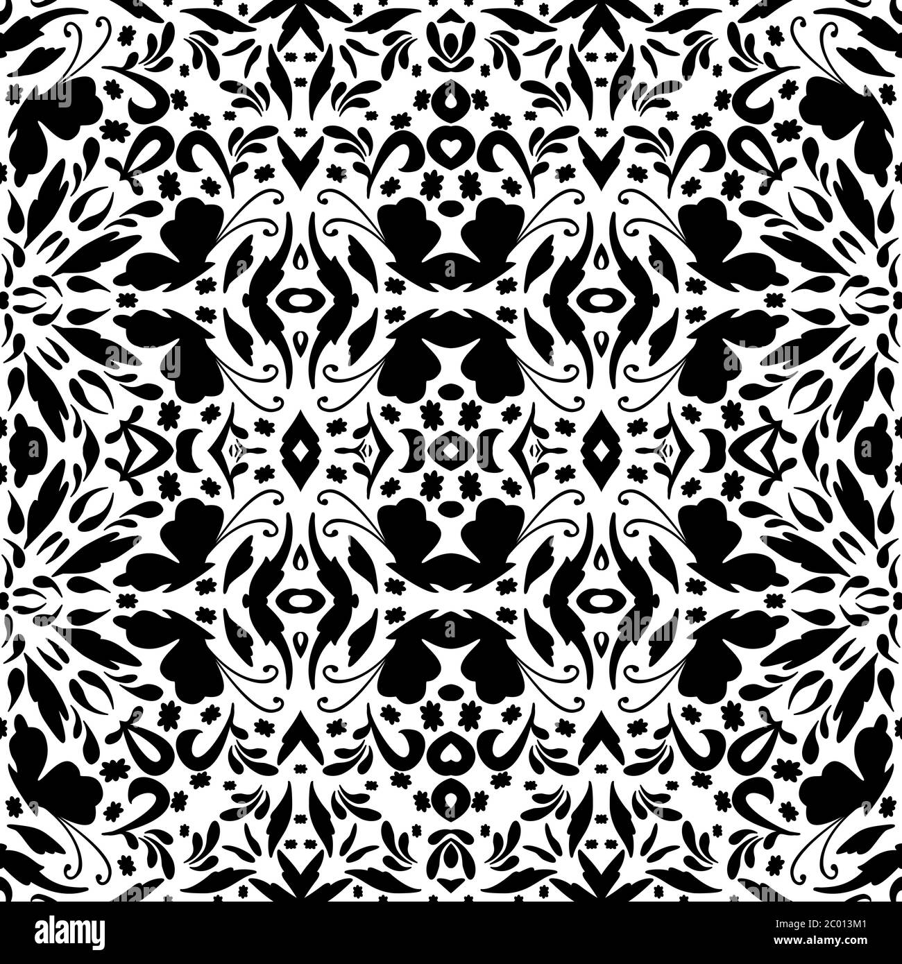 Black and white floral endless pattern Cut Out Stock Images & Pictures ...