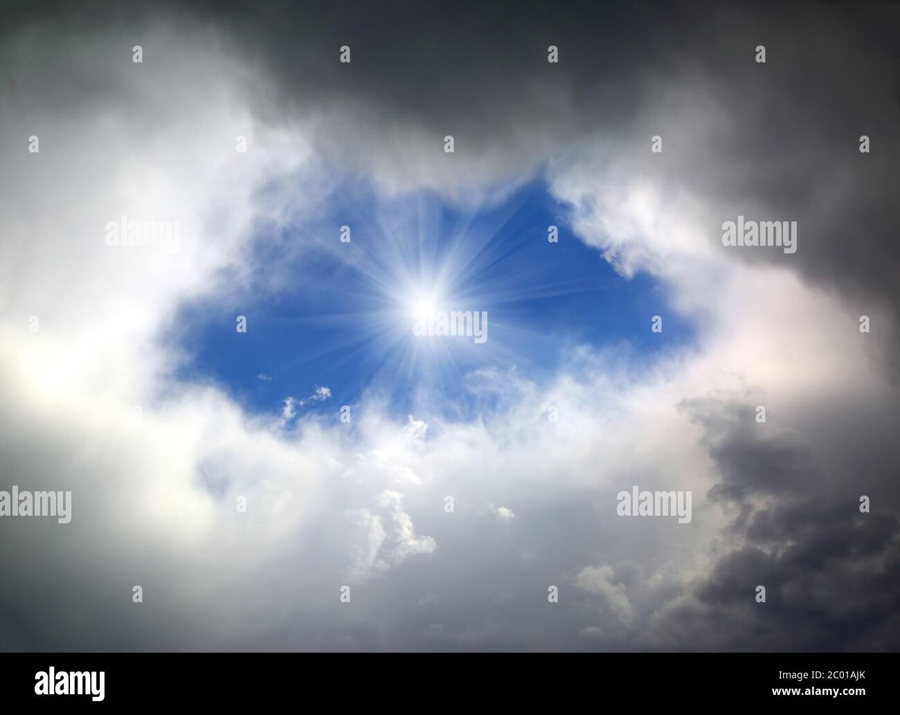hole in clouds Stock Photo