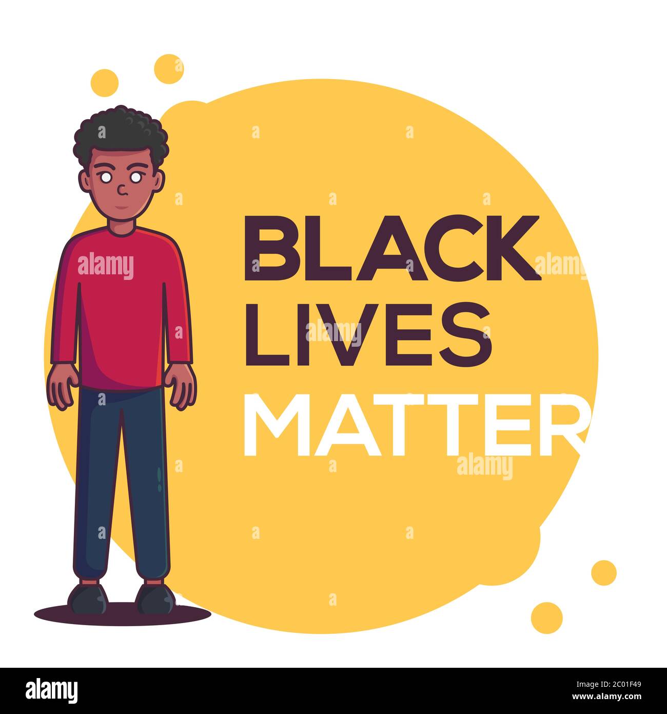 Black Lives Matter. Protest Banner about Human Right of Black People. Black People Vector Illustration Stock Vector