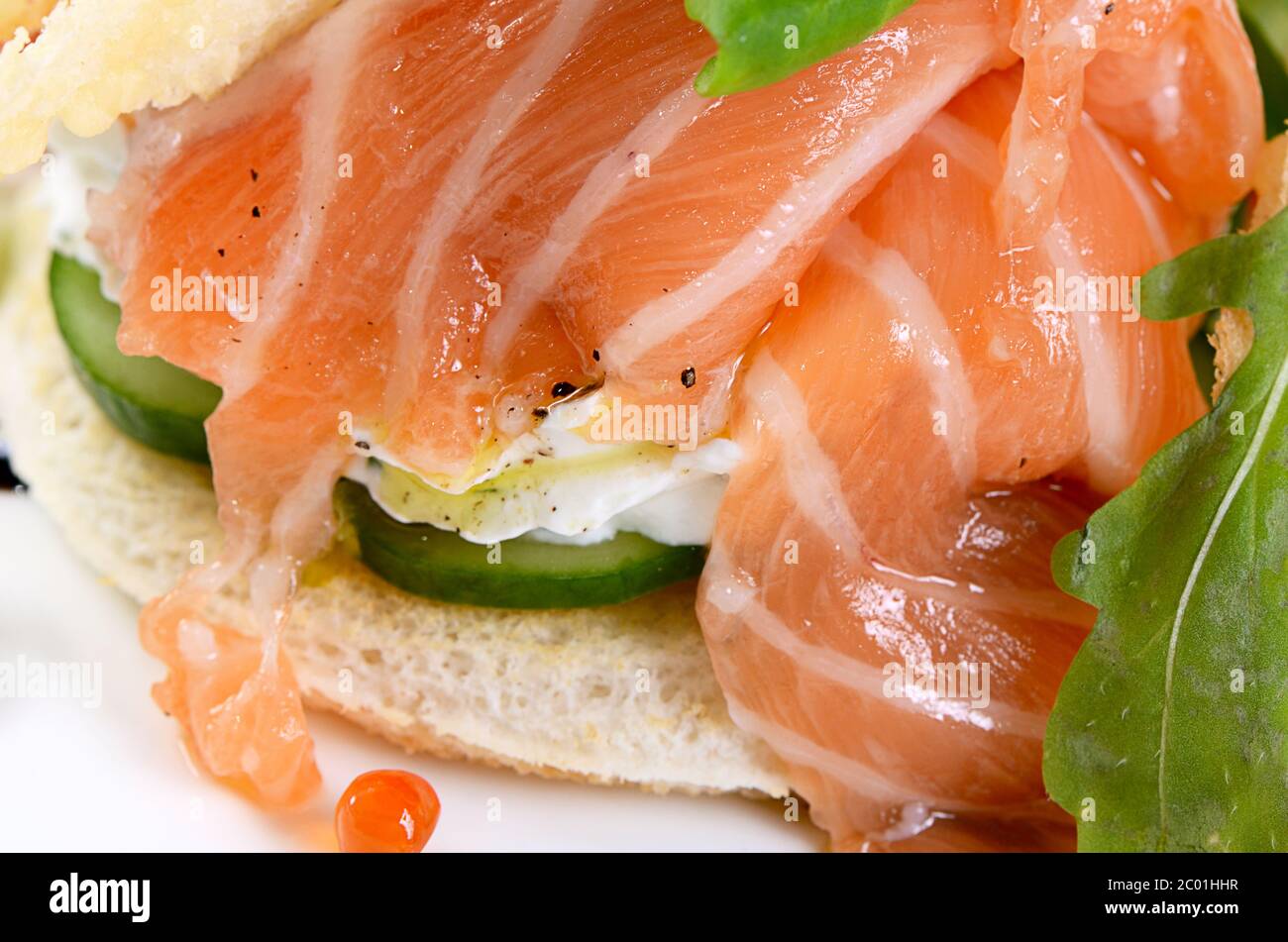 Salmon with cream cheese Stock Photo - Alamy