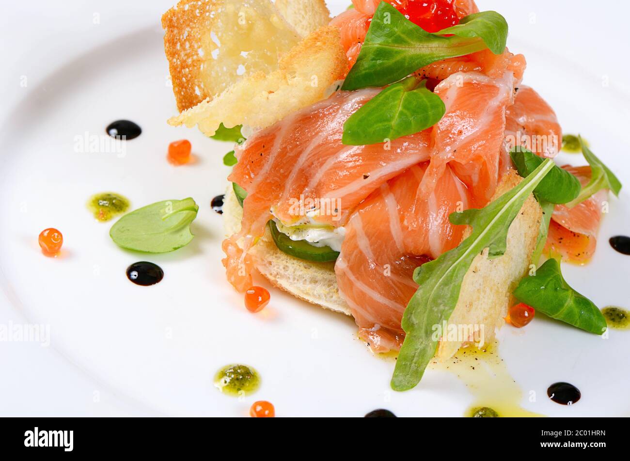 Salmon with cream cheese Stock Photo - Alamy