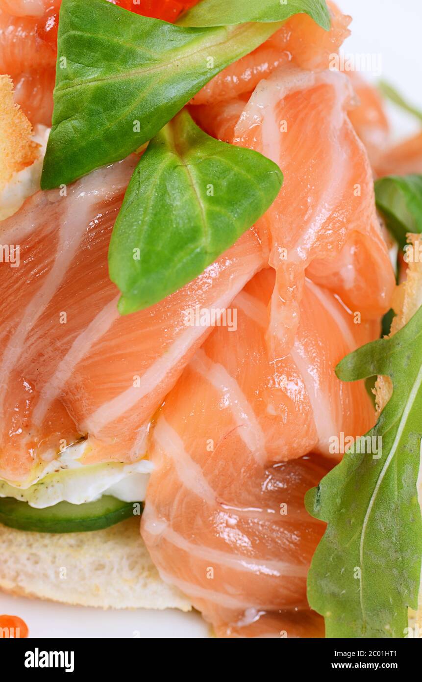 Salmon with cream cheese Stock Photo - Alamy