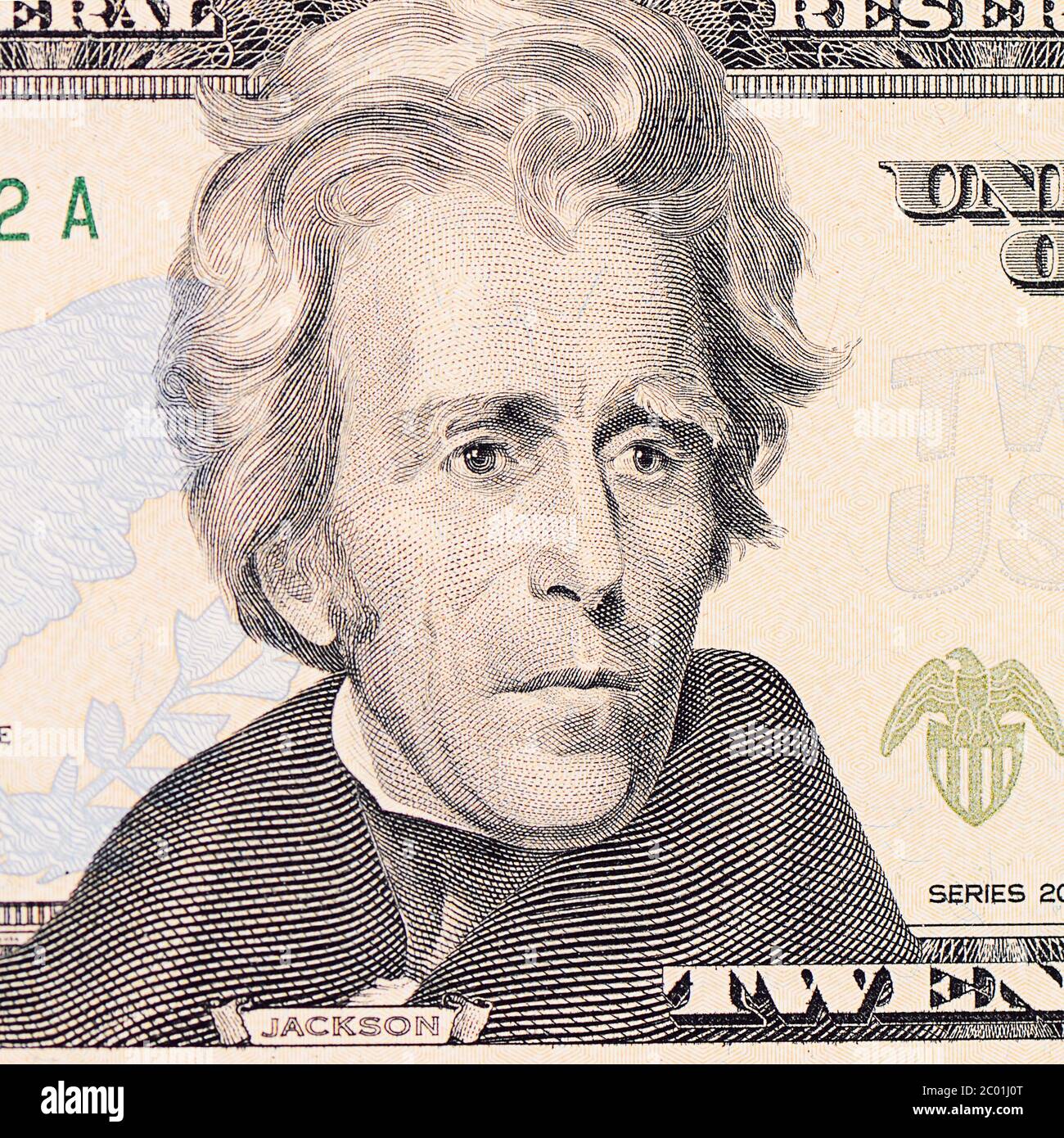 The face Jackson the dollar bill Stock Photo