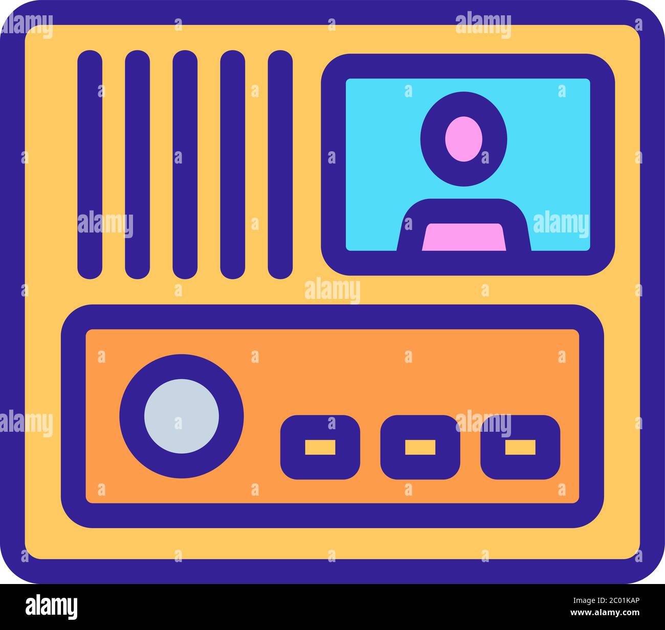 intercom security system icon vector outline illustration Stock Vector ...
