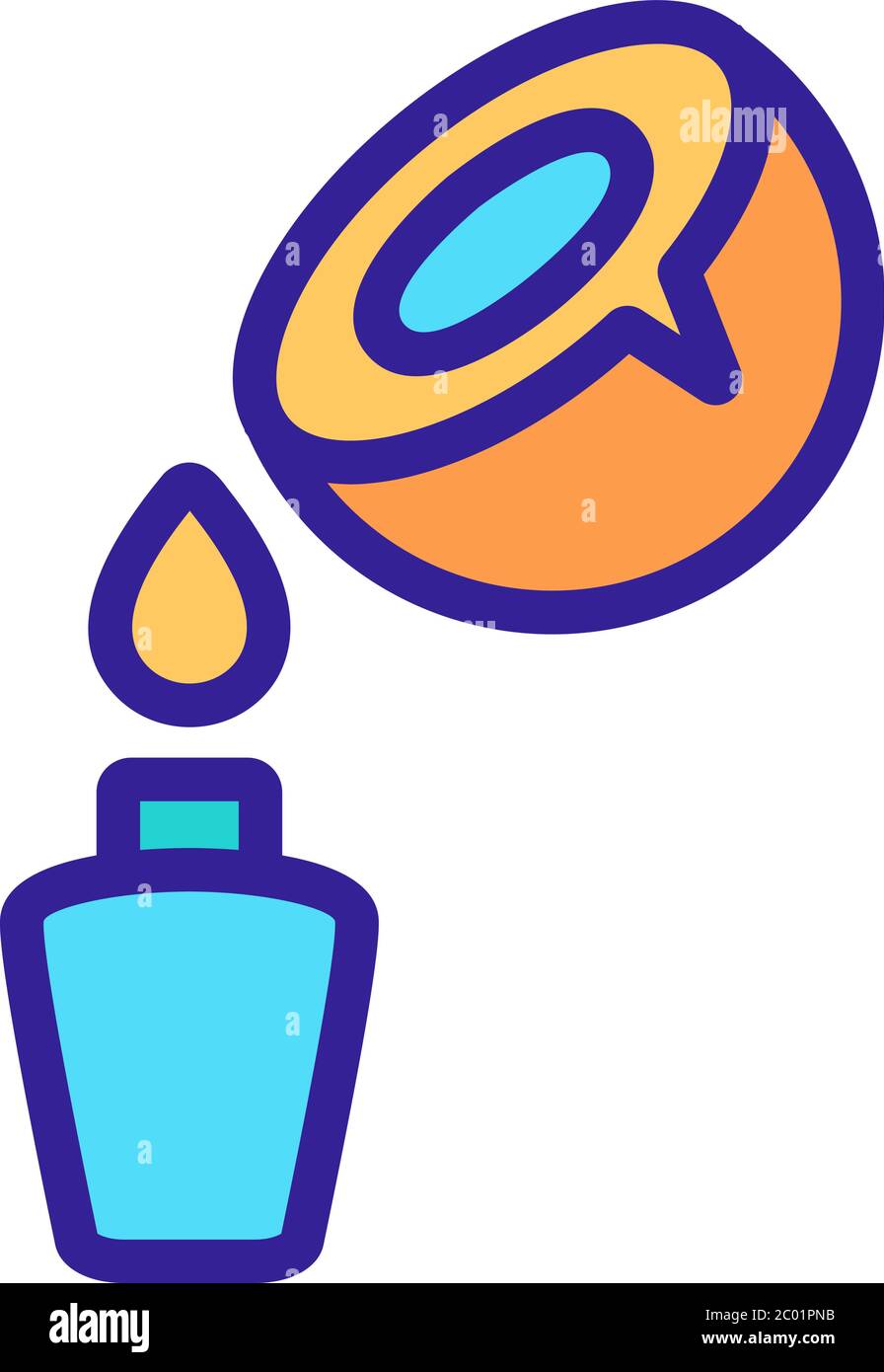 coconut milk dropping in bottle icon vector outline illustration Stock ...