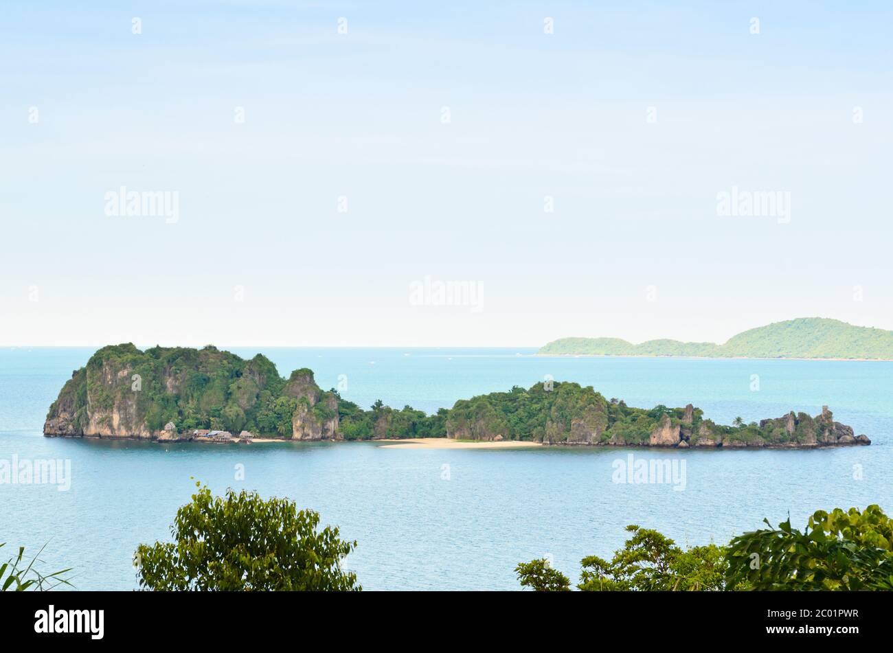 High viewpoint Ko Maphrao island in the ocean Stock Photo
