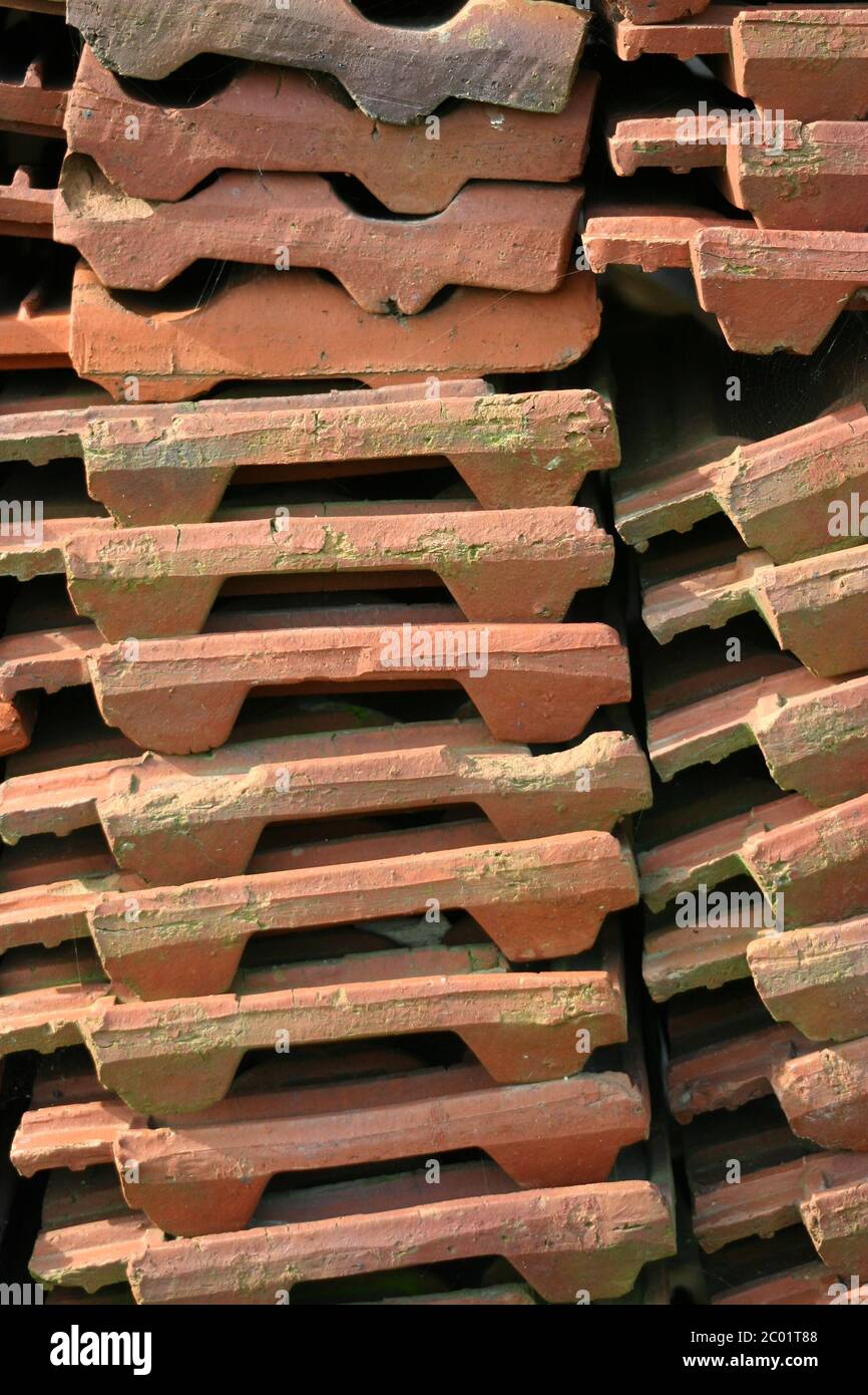 Roof tile stacks Stock Photo