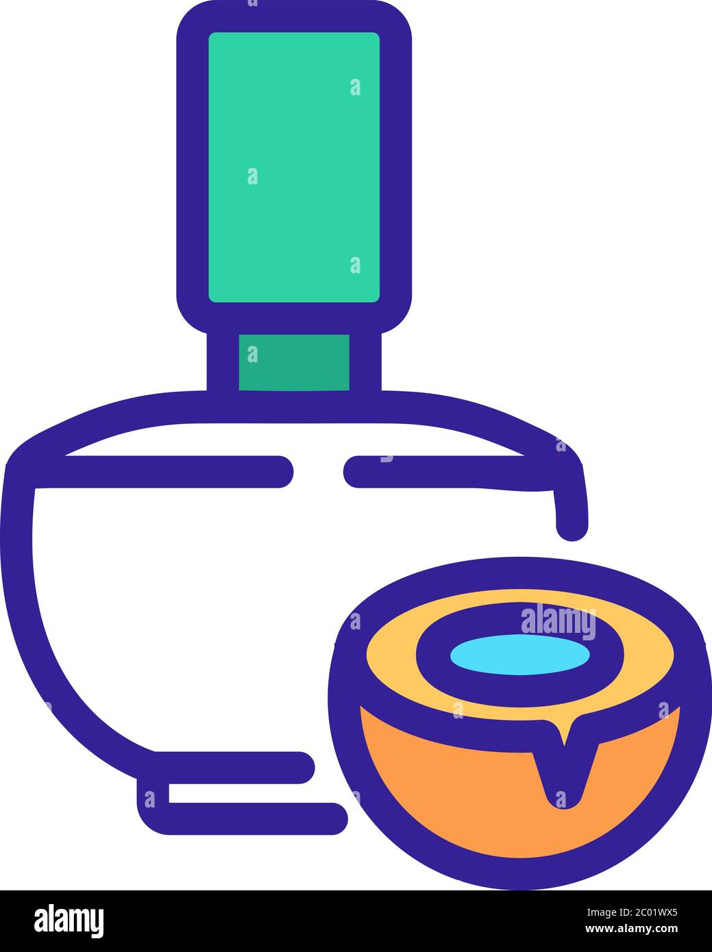 coconut aromatic liquid bottle icon vector outline illustration Stock ...