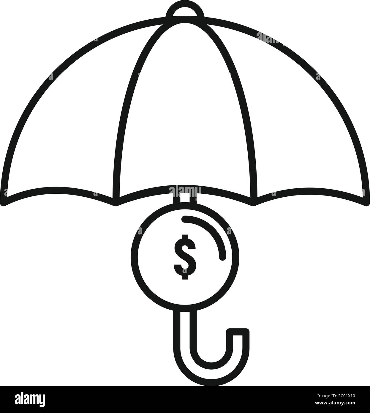 Finance umbrella icon. Outline finance umbrella vector icon for web