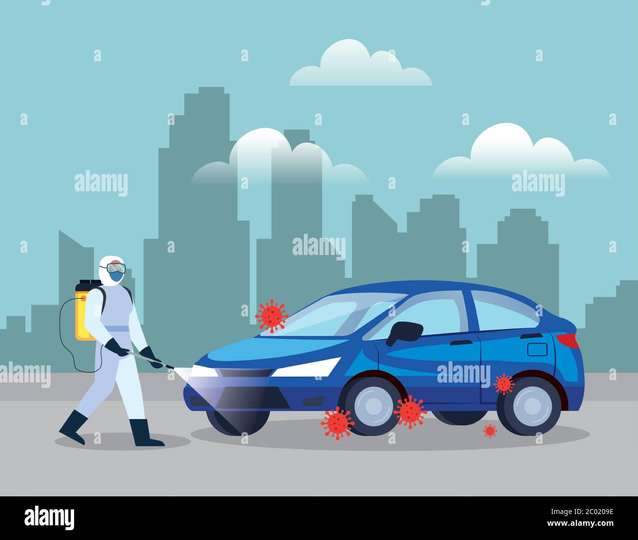 car disinfection service, prevention coronavirus covid 19, clean