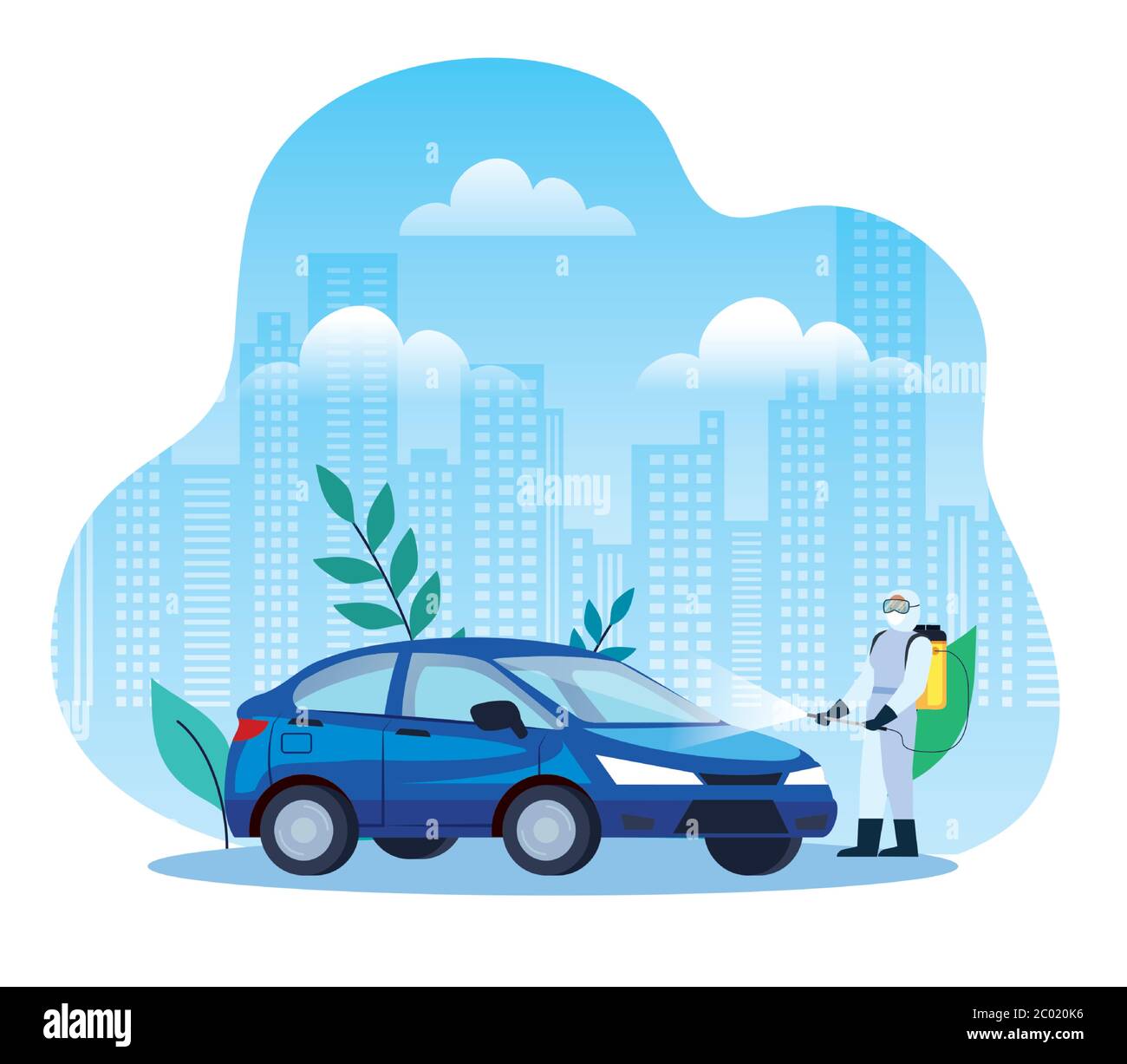 car disinfection service, prevention coronavirus covid 19, clean