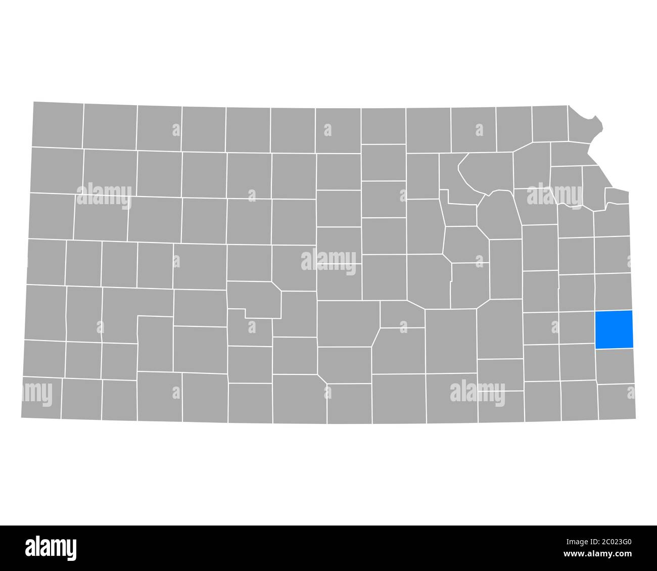 Map of Bourbon in Kansas Stock Photo Alamy