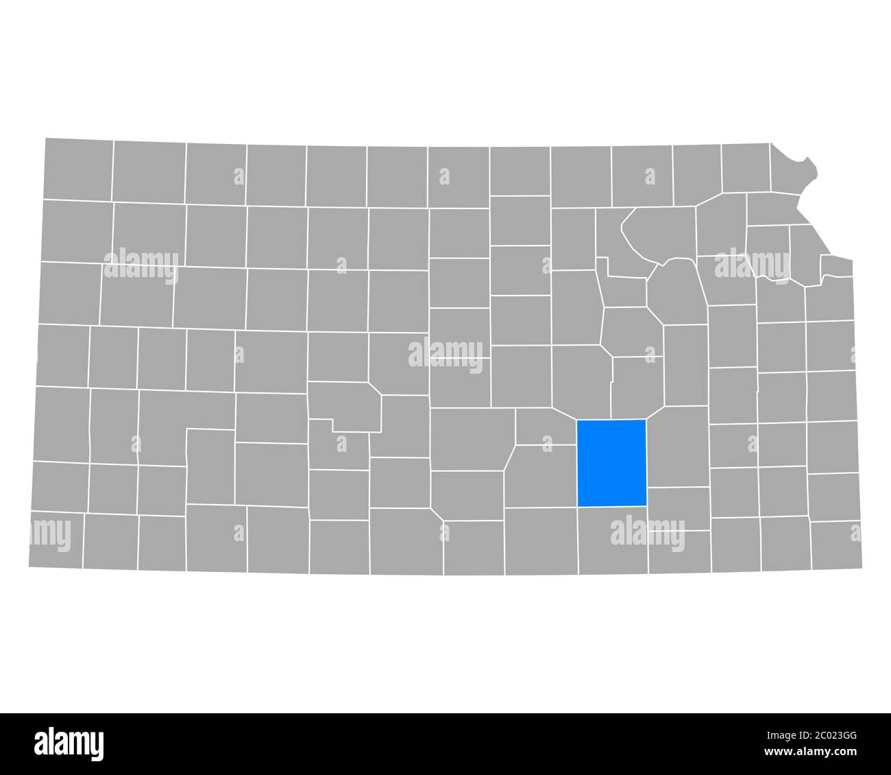 Map of Butler in Kansas Stock Photo - Alamy