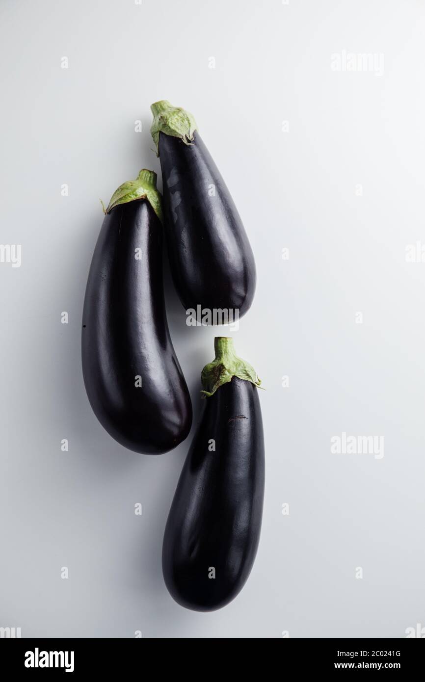 Eggplant on a white background. Minimum concept Stock Photo