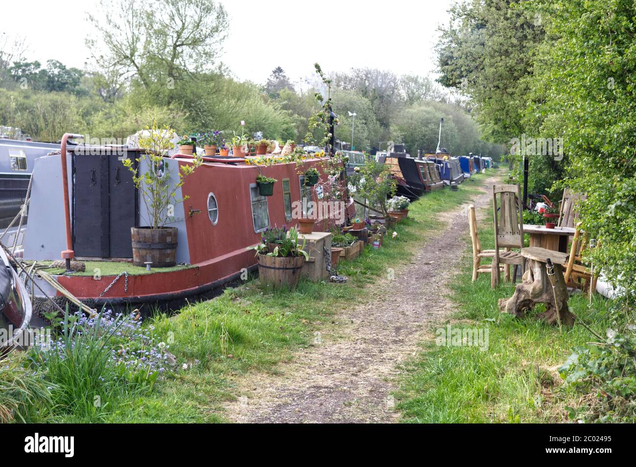 Houseboat on cropredy Canal Stock Photo