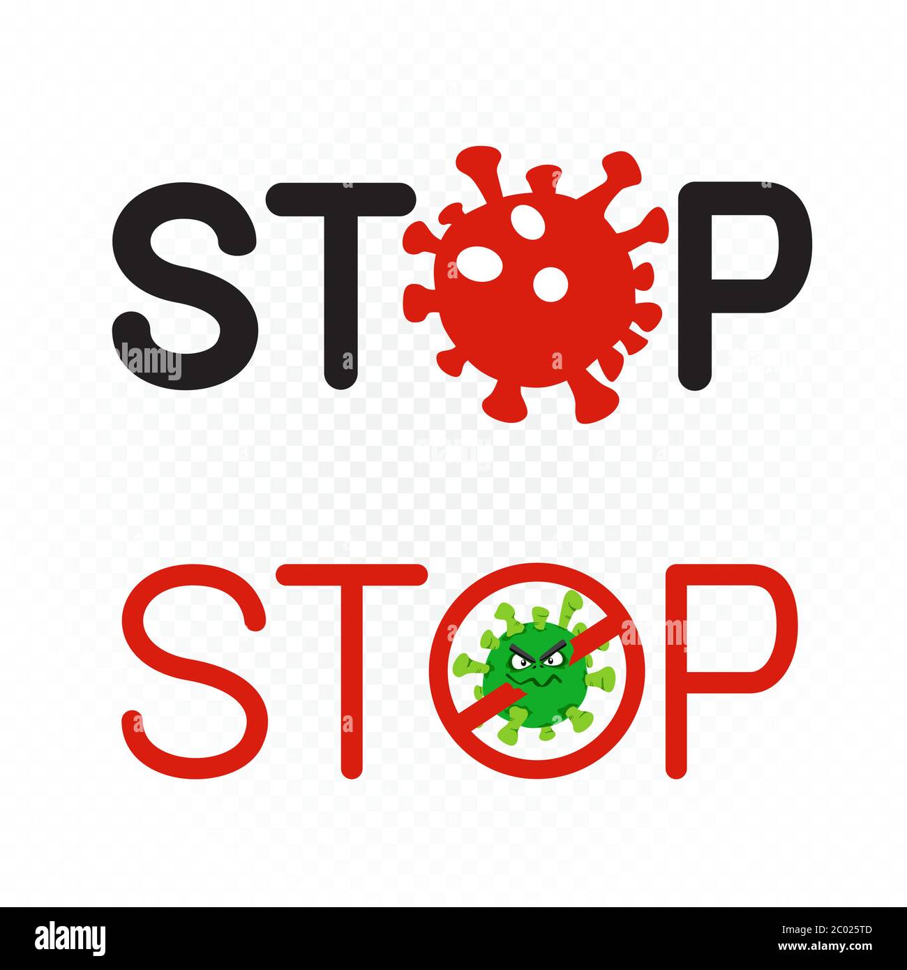 coronavirus stop sign symbol set Stock Vector