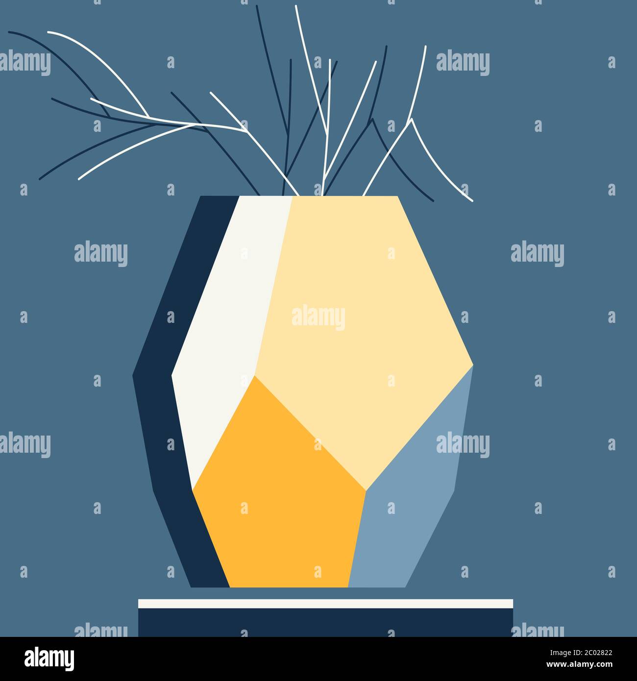 Flowers in vase. Flat style vector illustration Stock Vector Image ...