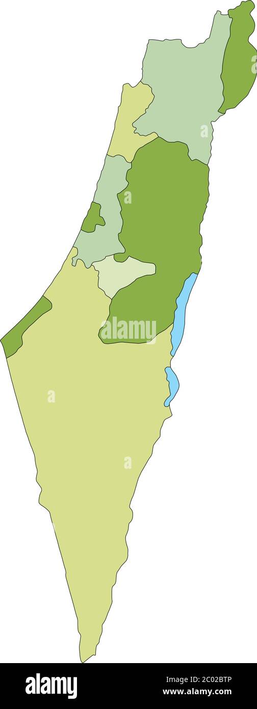 Highly detailed editable political map with separated layers. Israel. Stock Vector