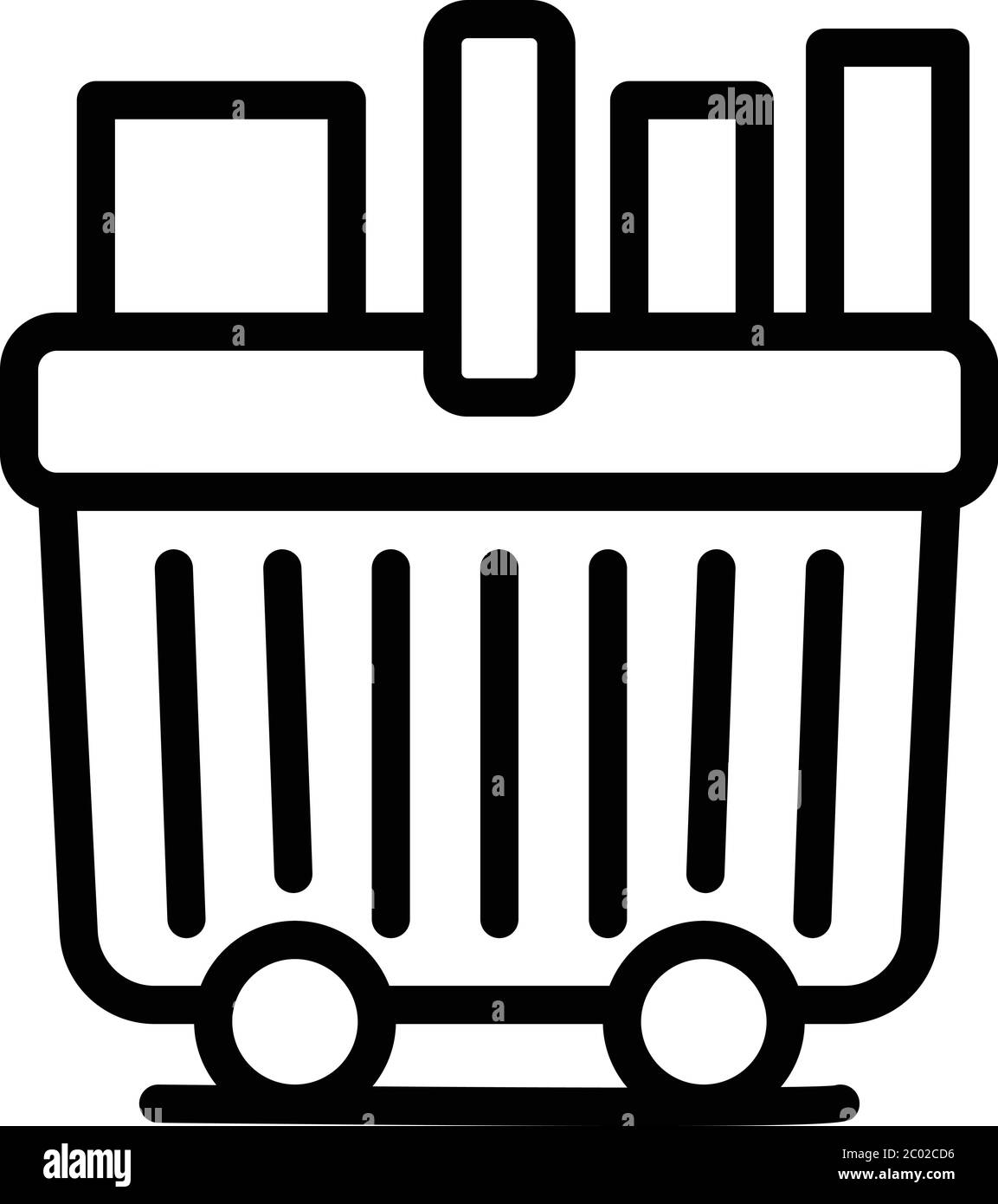 Full shopping cart icon, outline style Stock Vector Image & Art Alamy