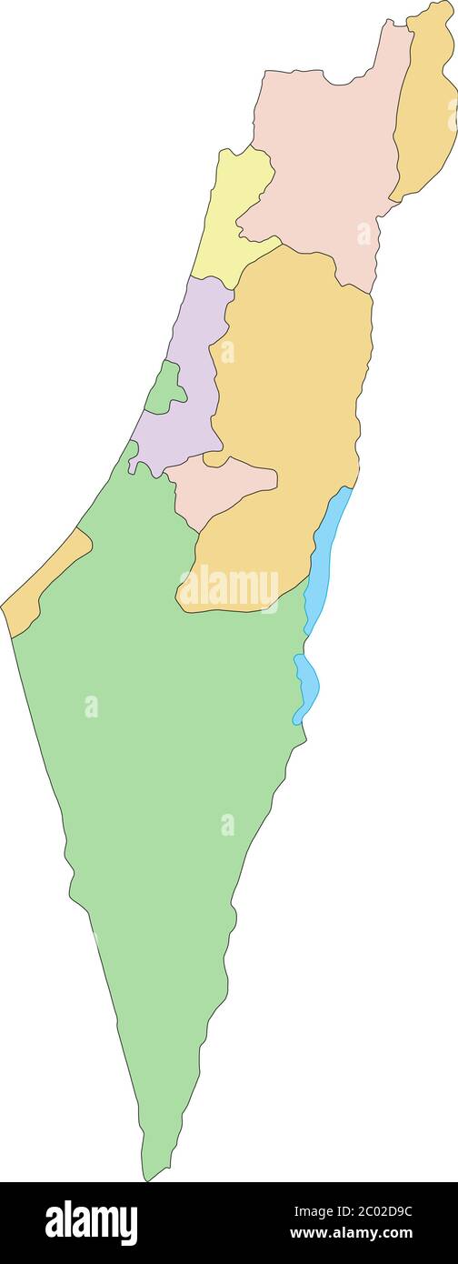 Israel - Highly detailed, editable political map. Stock Vector
