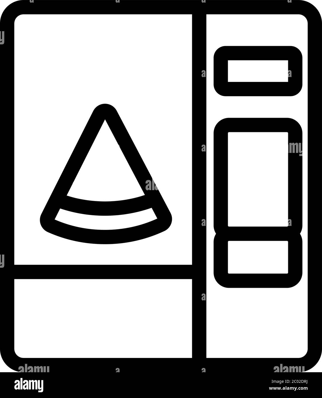 pizza vending machine icon vector outline illustration Stock Vector