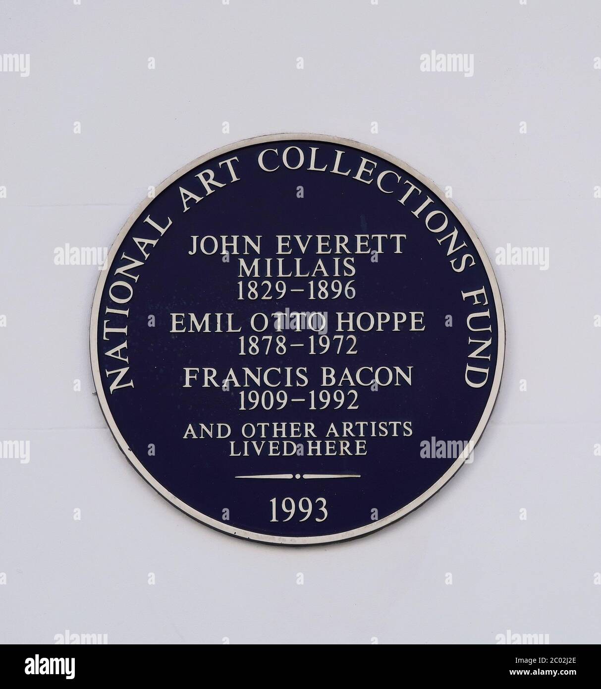 Blue Plaque to commemorate famous artists in London. Stock Photo
