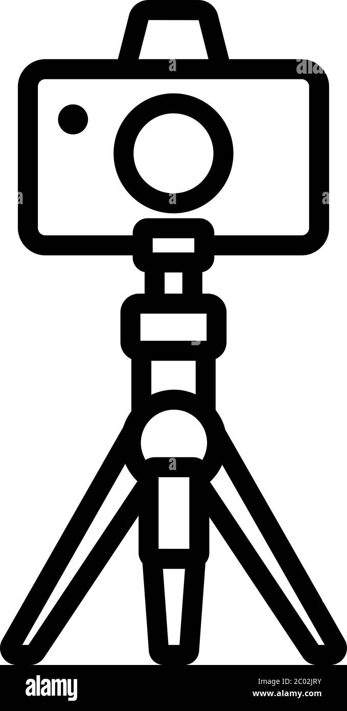 photo camera on tripod icon vector outline illustration Stock Vector ...