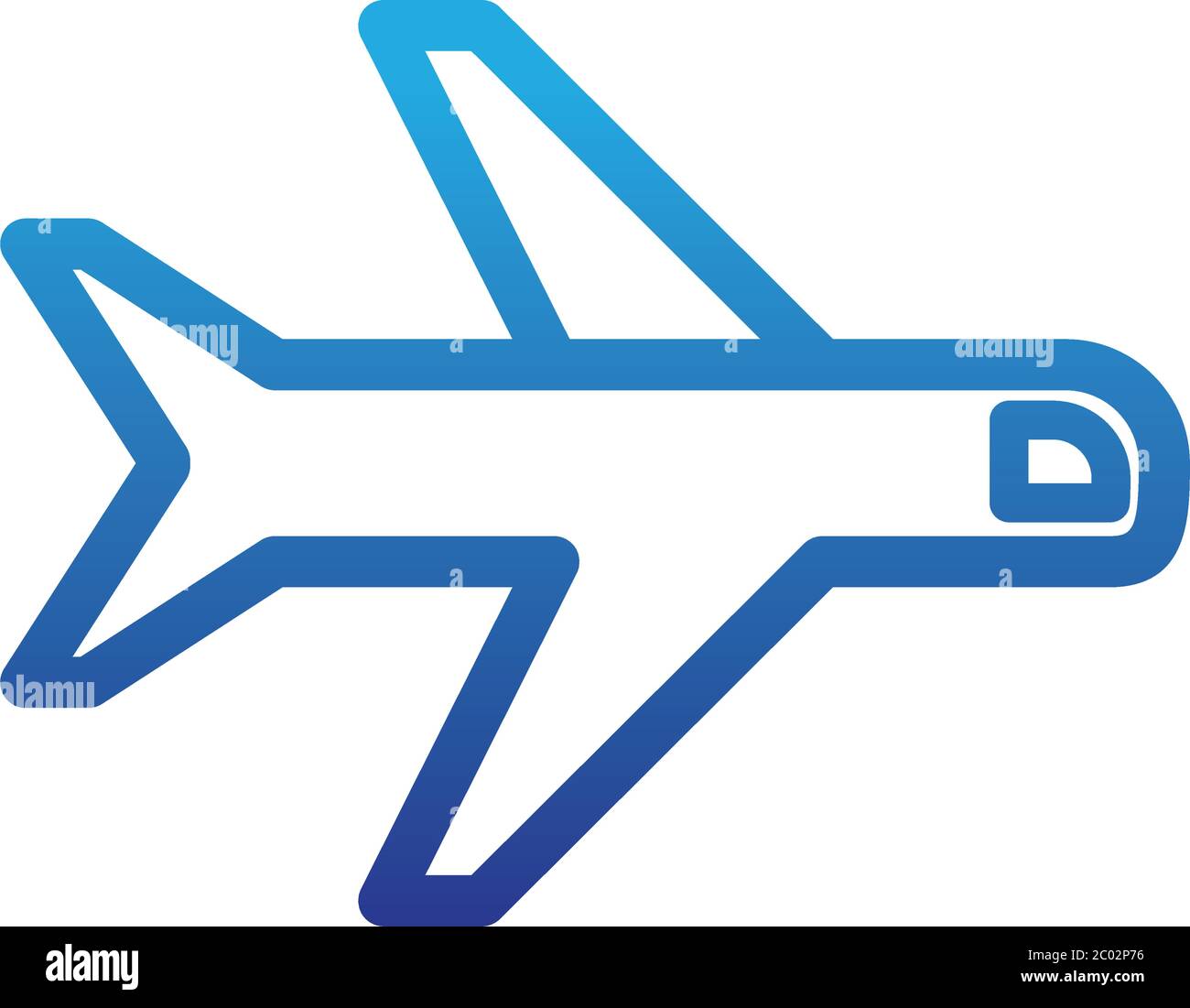 airplane , passenger plane, degraded line style icon vector ...
