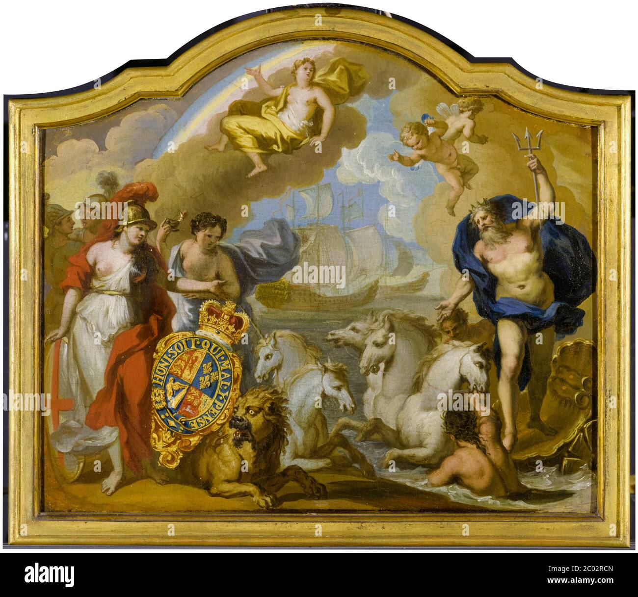Allegory of the Power of Great Britain by Sea, design for a decorative panel for George I's ceremonial coach, painting by Sir James Thornhill, circa 1720 Stock Photo