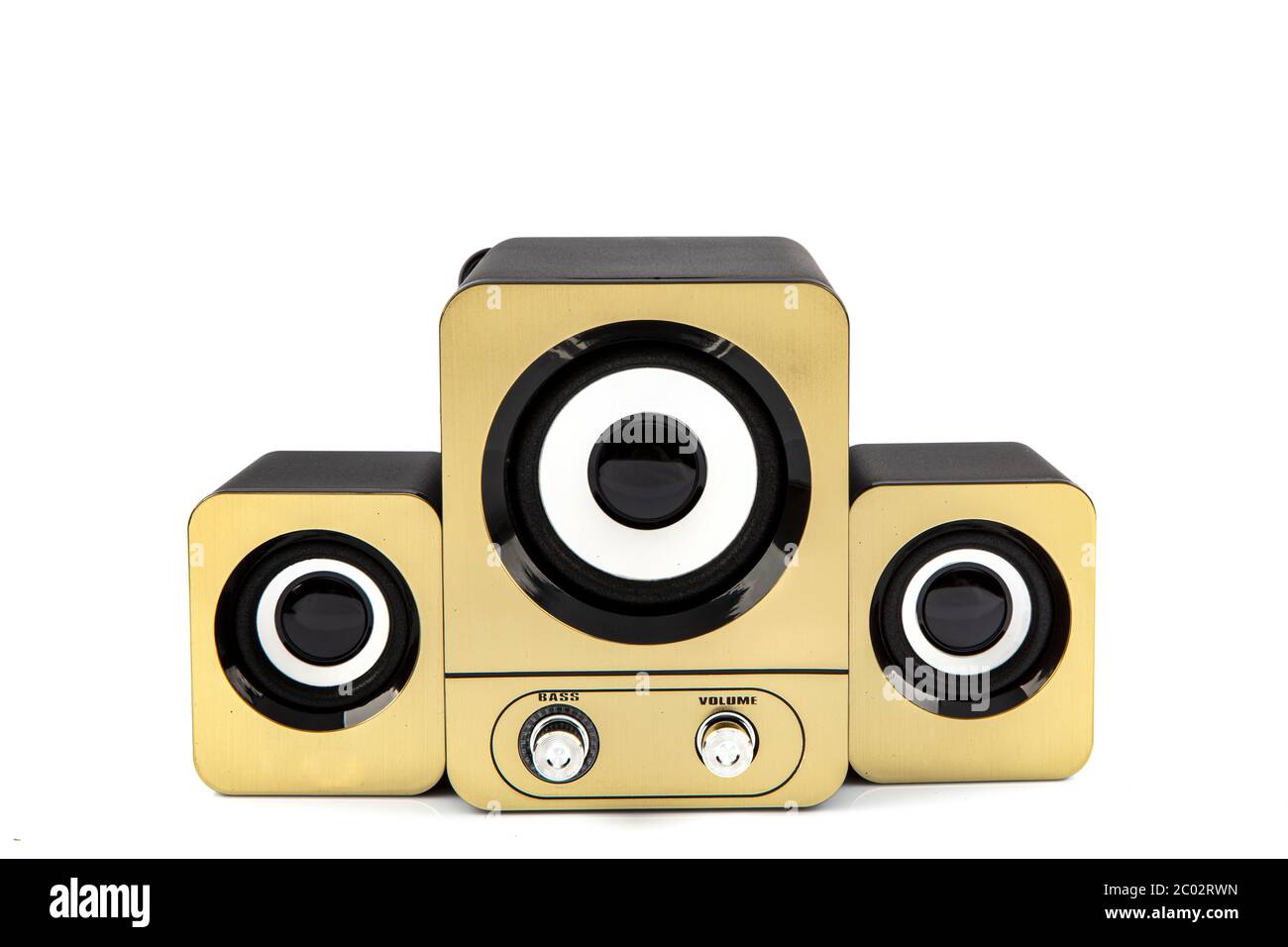 Small speakers that are usb powered. External computer speakers. Mini 2.1 USB  Speaker isolated on white background Stock Photo - Alamy