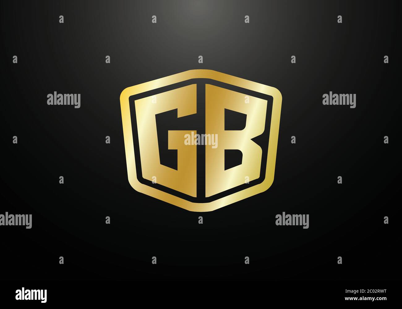Initial Monogram Letter GB Logo Design Vector Template. GB Letter Logo Design Stock Vector