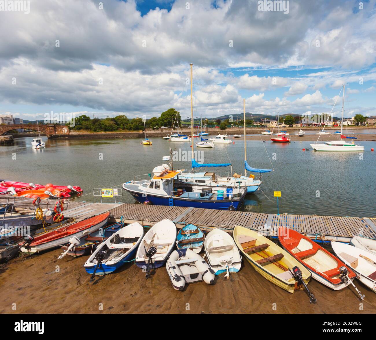 Dungarvan, County Waterford, Republic of Ireland.  Eire.  Boats in the harbour. Stock Photo
