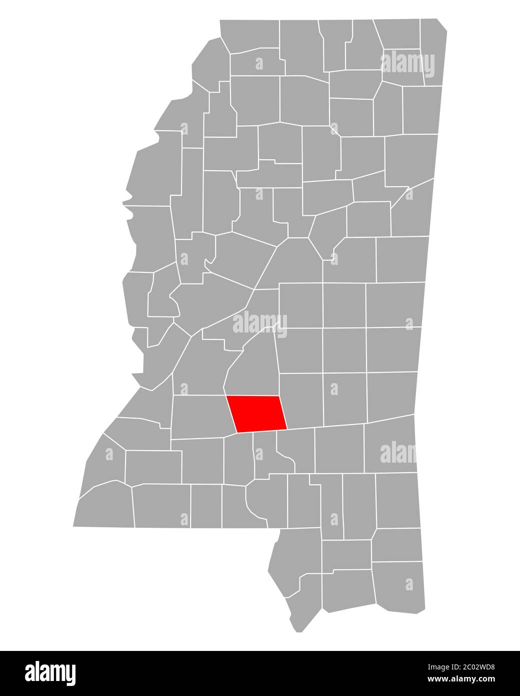 Map of Simpson in Mississippi Stock Photo Alamy