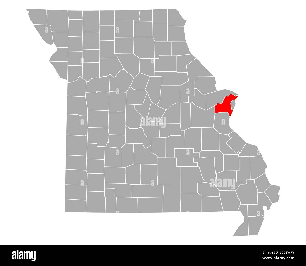 Map of St Louis County in Missouri Stock Photo Alamy