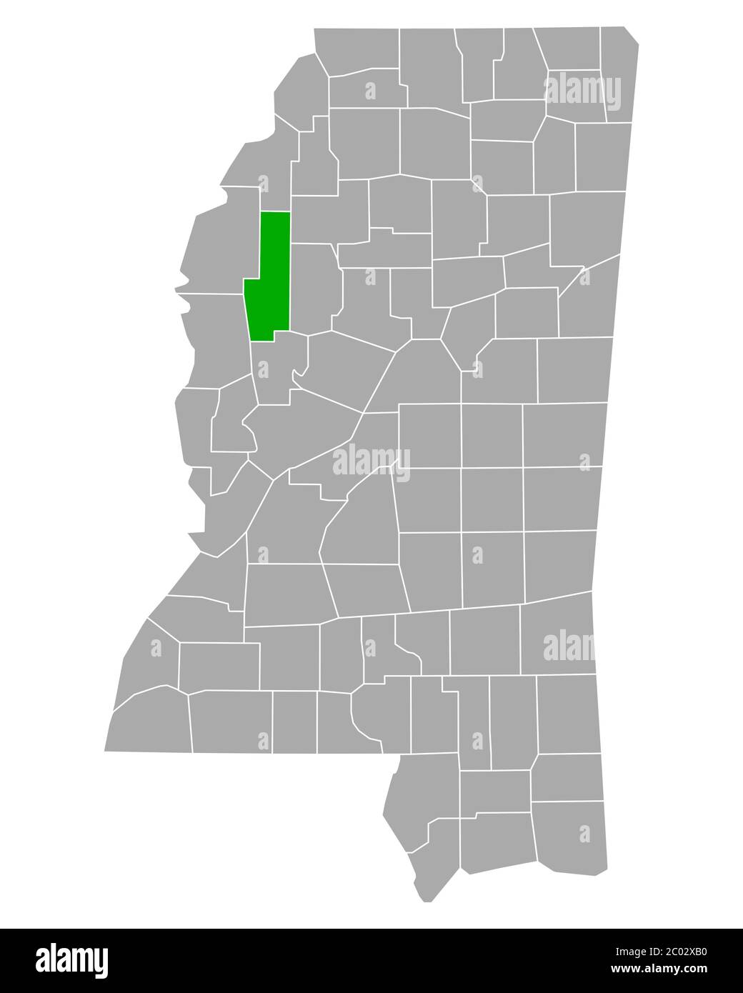 Map of Sunflower in Mississippi Stock Photo Alamy